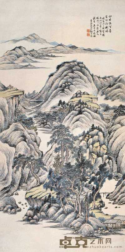 何维朴 1920年作 四时俱佳 立轴 133×66.5cm